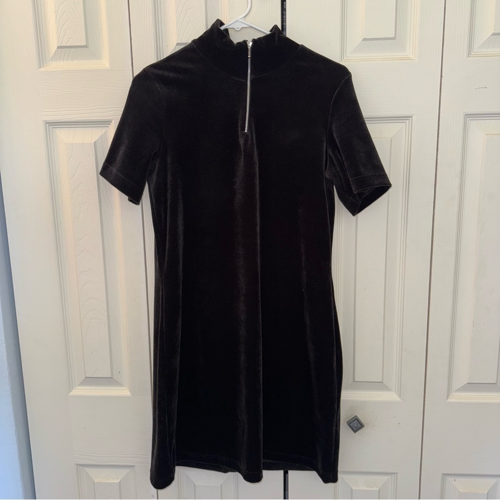 Vintage Energie Y2K '90s Velour Short Sleeve Mini Dress, Black, Size M - Picture 8 of 8